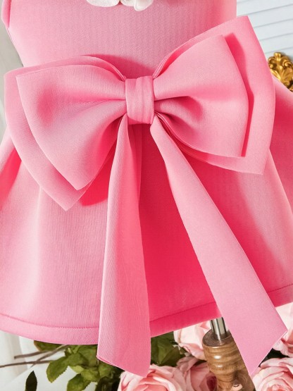 SCUBA KNIT Bow Sleeveless Midi Dresses - image 4