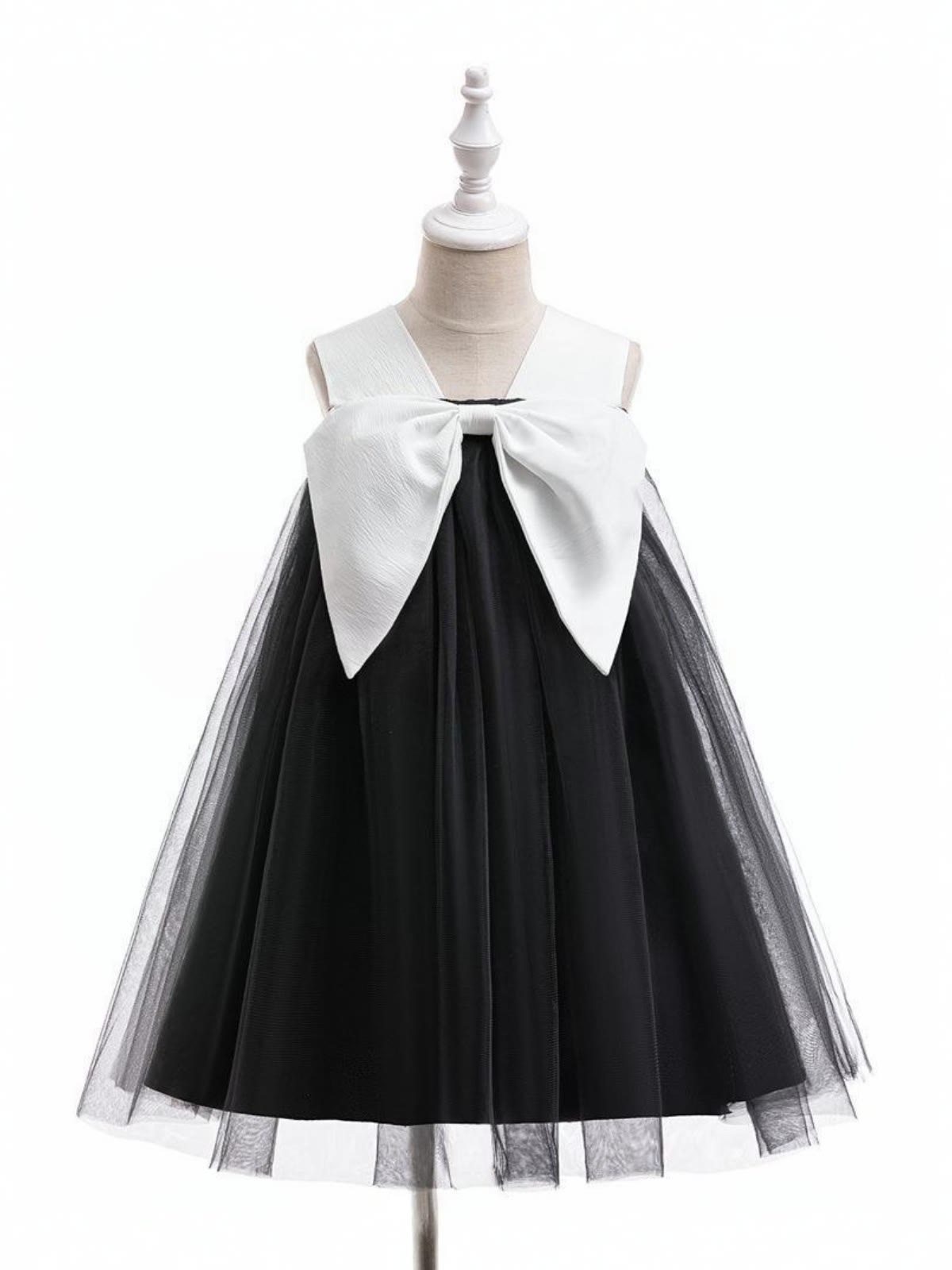 Mesh Bow Sleeveless Midi Dresses - image 4