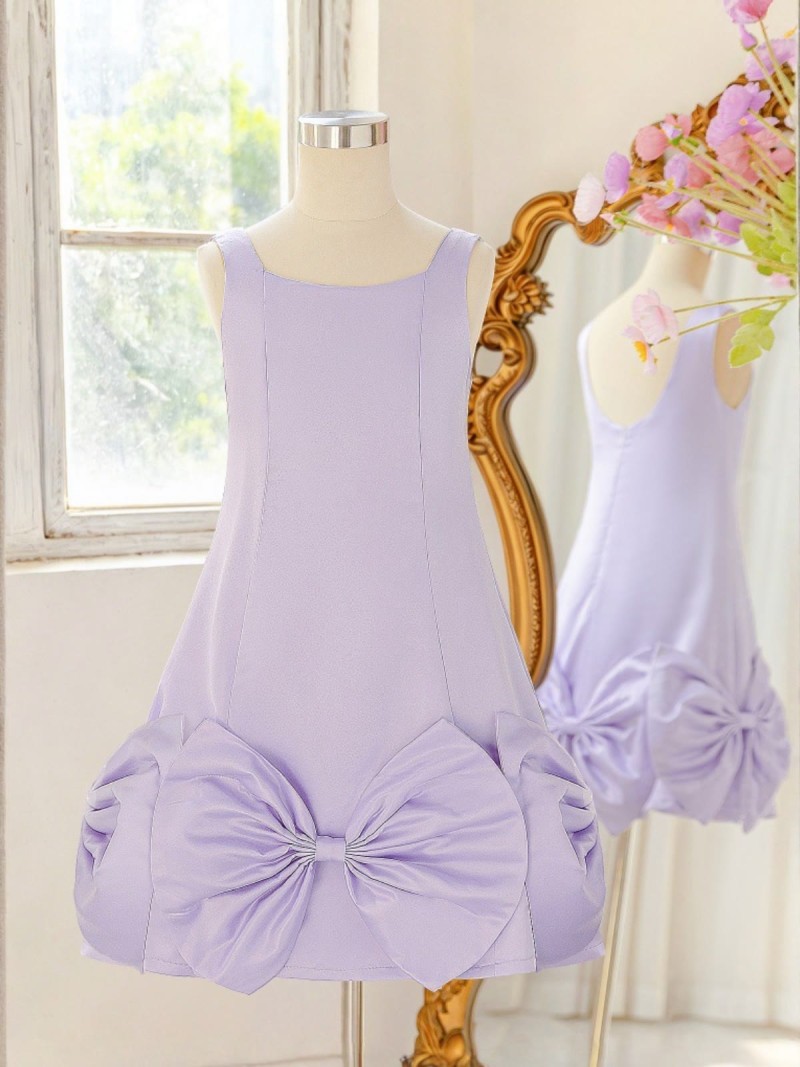 Satin Bow Sleeveless Midi Dresses - image 2