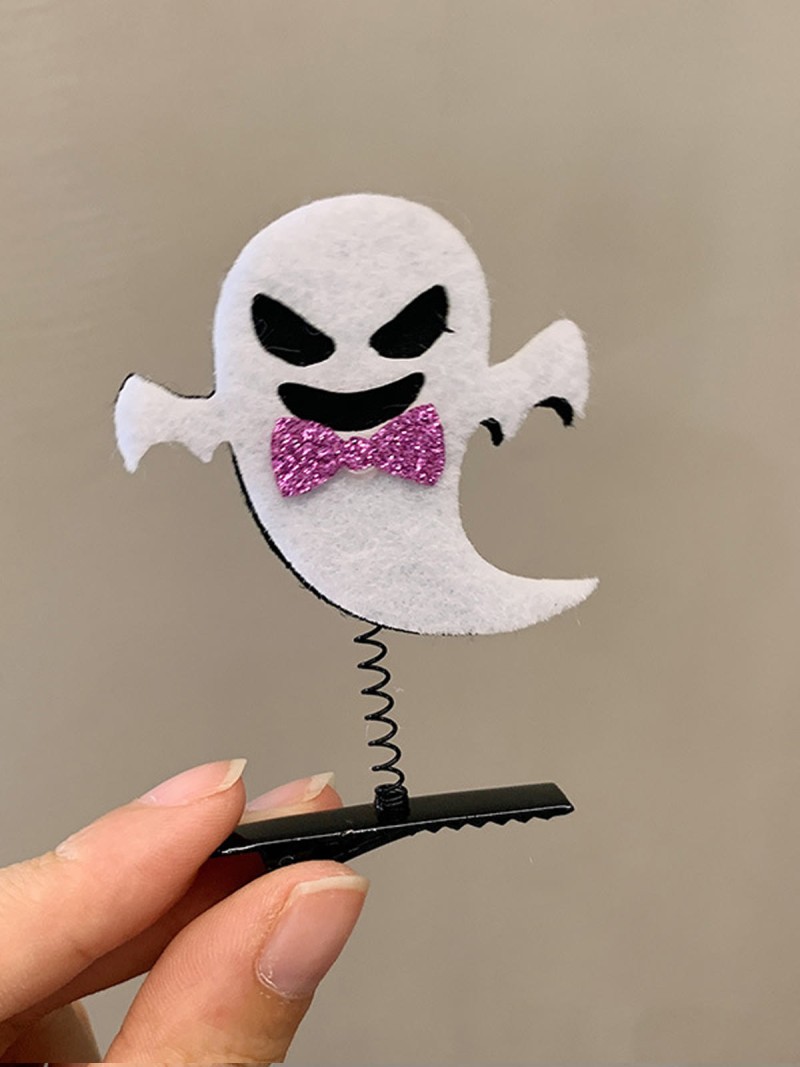 Halloween With Glitter Hair Accessories - Ghost with White Bow Tie - One size - image 3