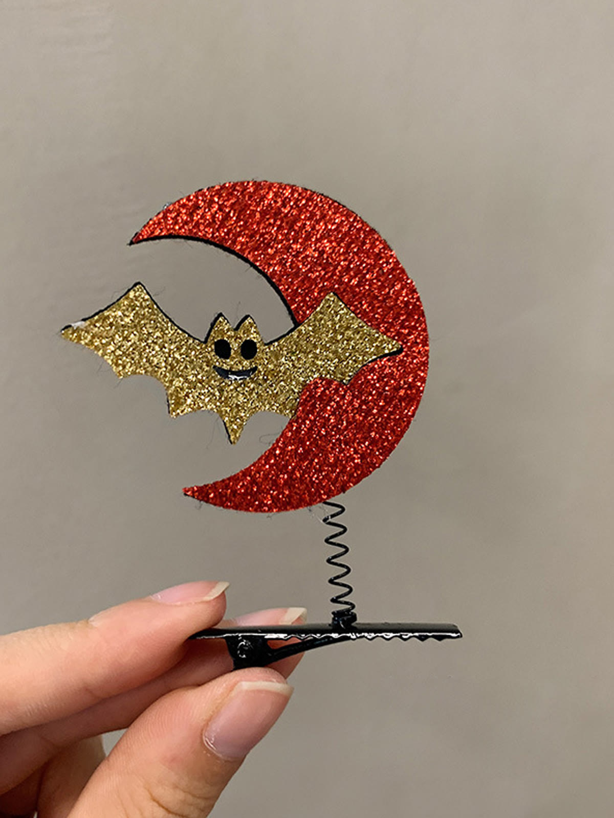 Halloween With Glitter Hair Accessories - Moon & Bat - One size - image 2