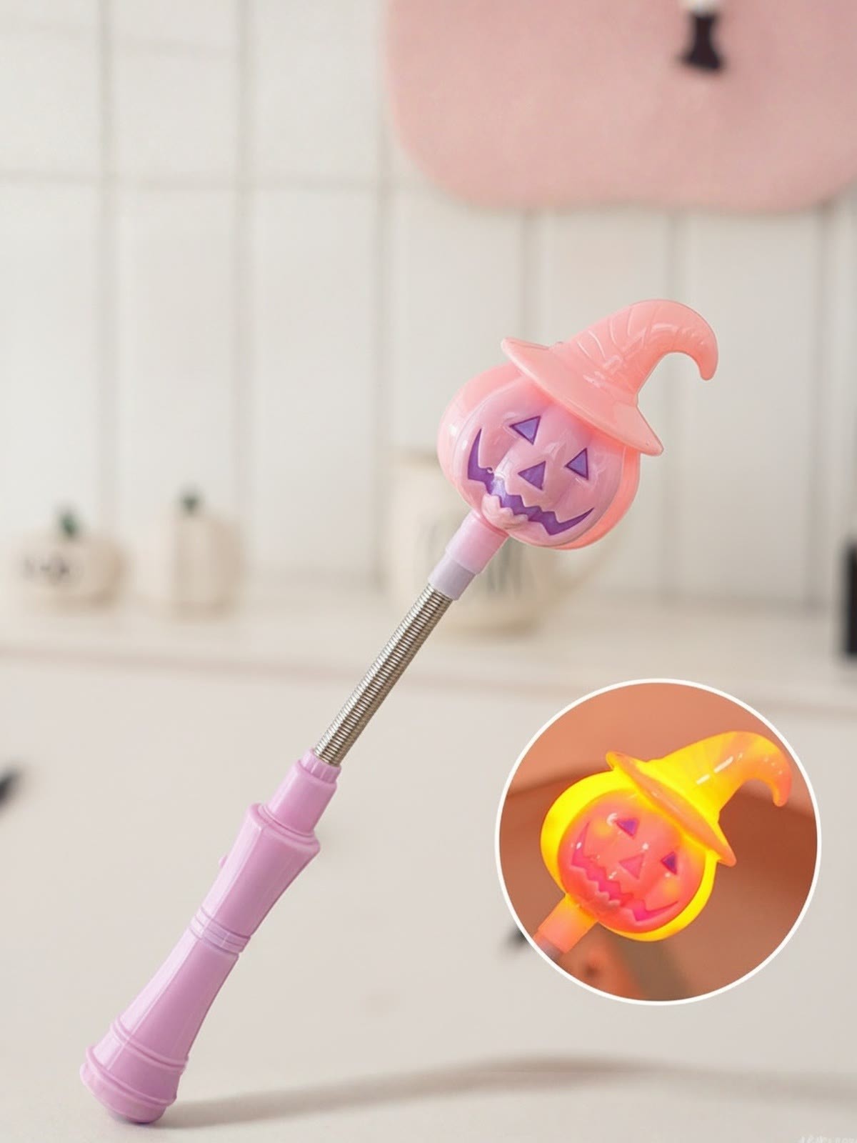Halloween Magic Wand - Pink Hat Pumpkin - 25cm - image 6