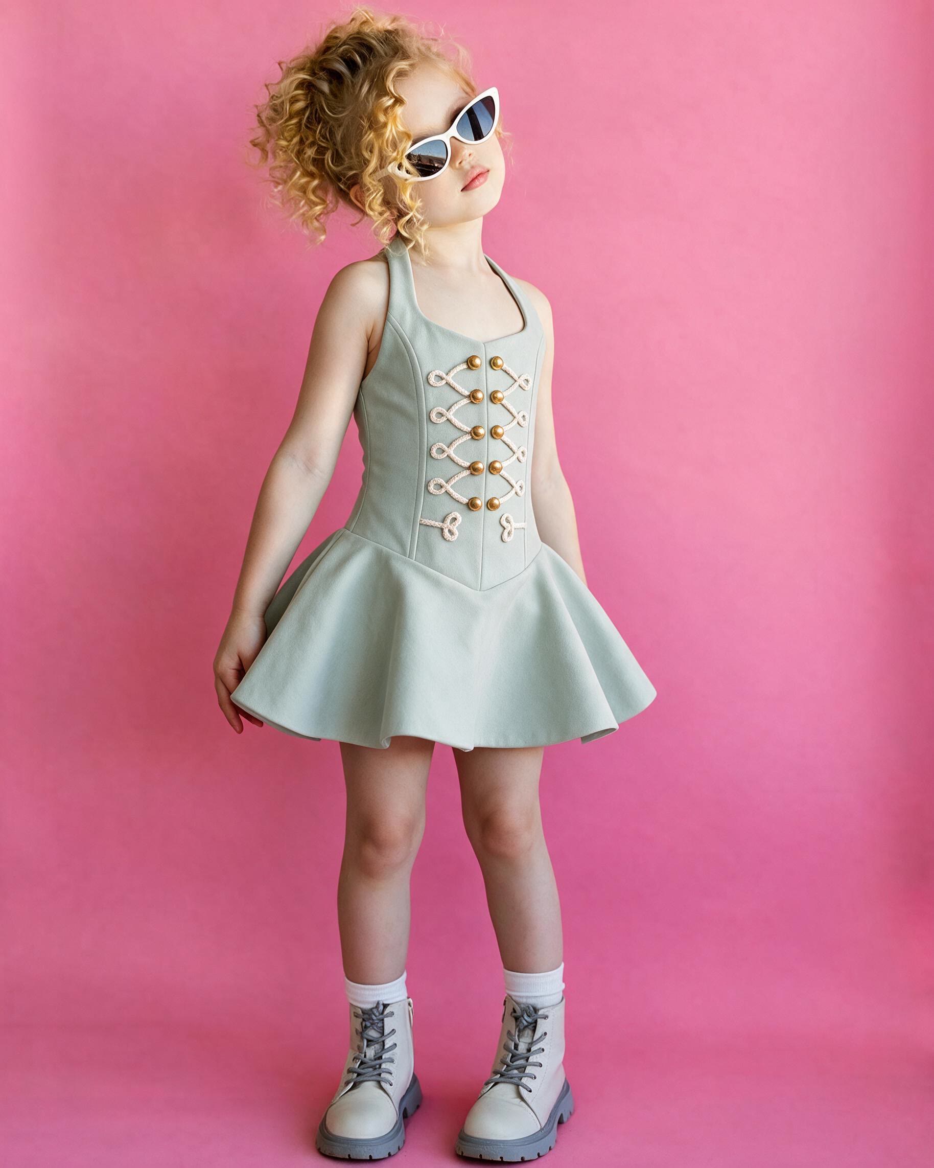 Chemical Fiber Blend Buckle Sleeveless Midi Dresses - image 10