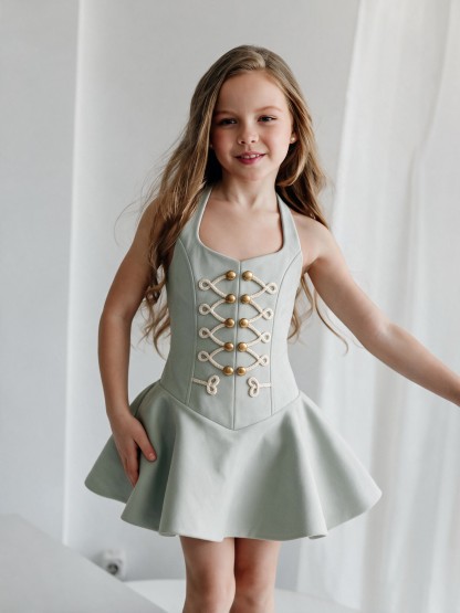 Chemical Fiber Blend Buckle Sleeveless Midi Dresses - image 7