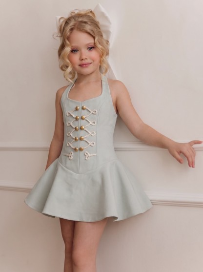 Chemical Fiber Blend Buckle Sleeveless Midi Dresses - image 3