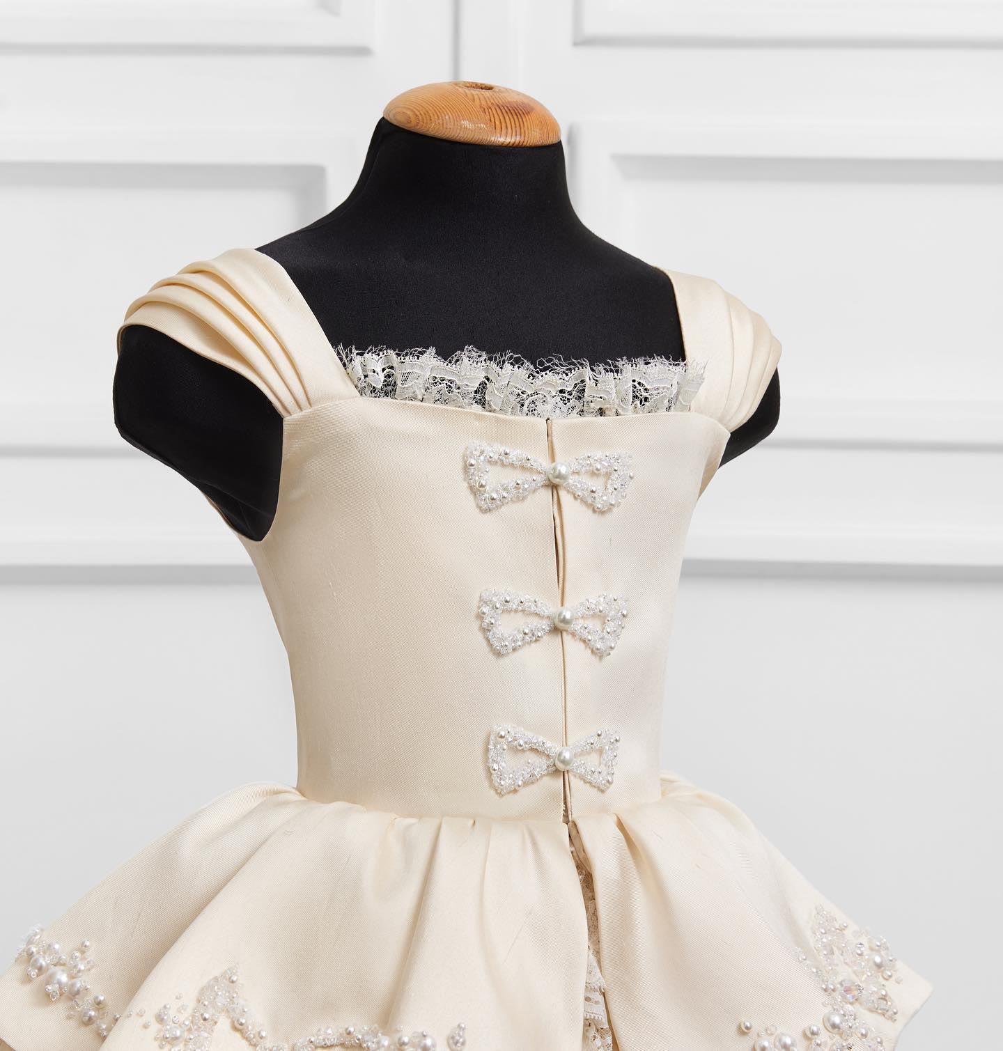 Satin Bow  Lace Edge Sleeveless Midi Dresses - image 12