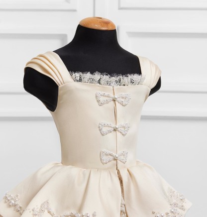 Satin Bow  Lace Edge Sleeveless Midi Dresses - image 12
