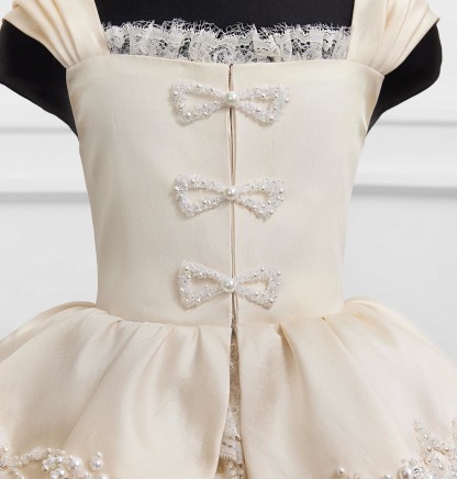 Satin Bow  Lace Edge Sleeveless Midi Dresses - image 13