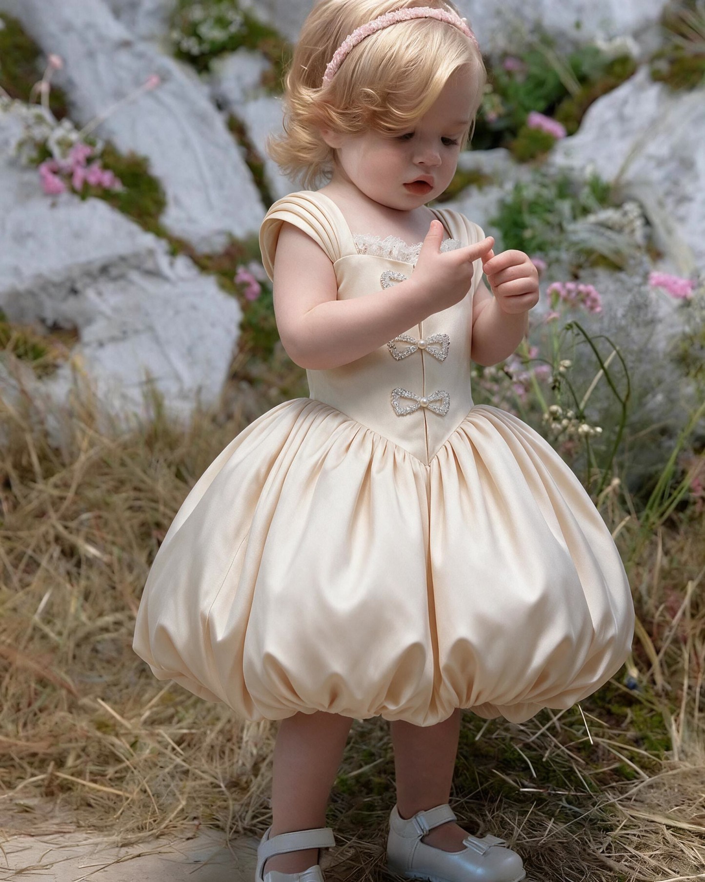 Satin Bow  Lace Edge Sleeveless Midi Dresses - image 11