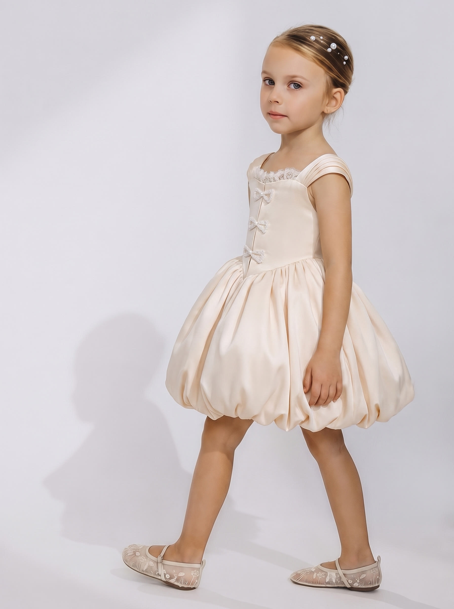 Satin Bow  Lace Edge Sleeveless Midi Dresses - image 9