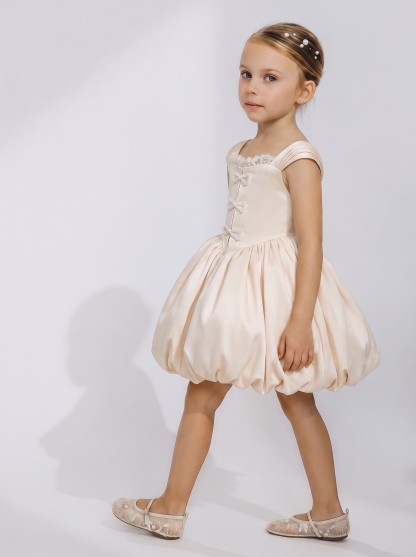 Satin Bow  Lace Edge Sleeveless Midi Dresses - image 9