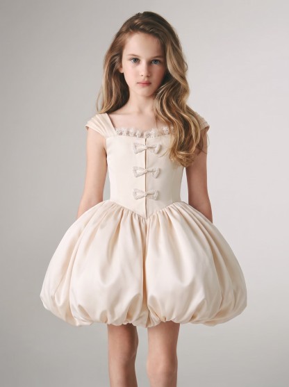 Satin Bow  Lace Edge Sleeveless Midi Dresses - image 2