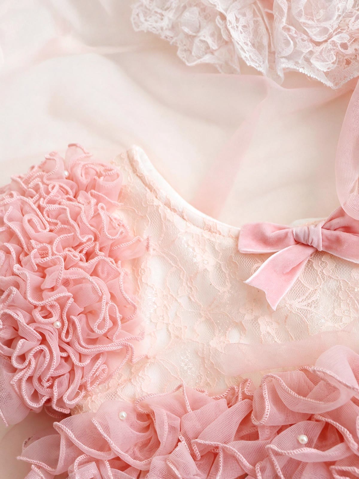 Mesh Bow Short Sleeve Short Bodysuit With Hat - image 4
