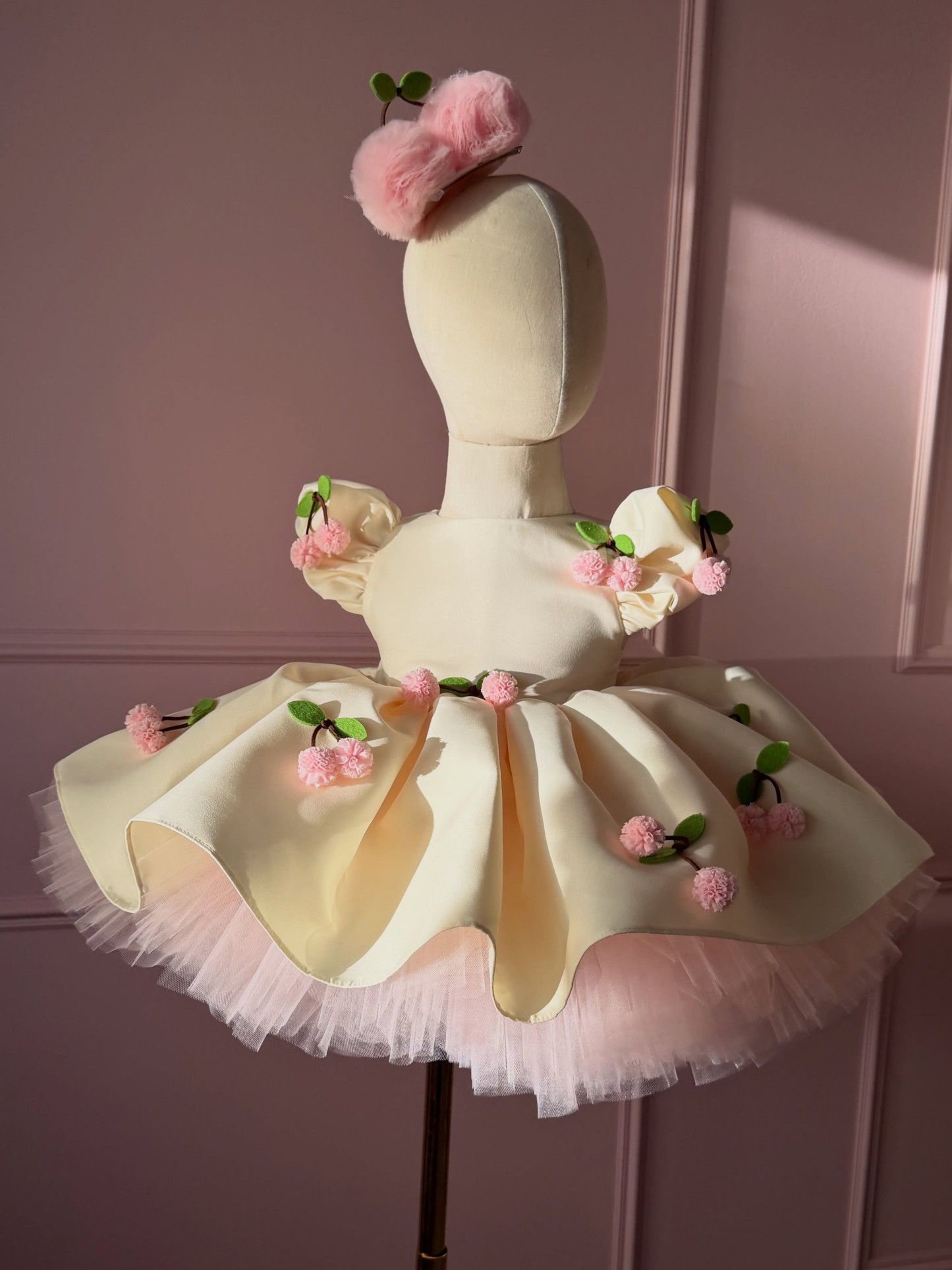 Satin Embellished Short Sleeve  Dresses Without Cherry Headband - image 10