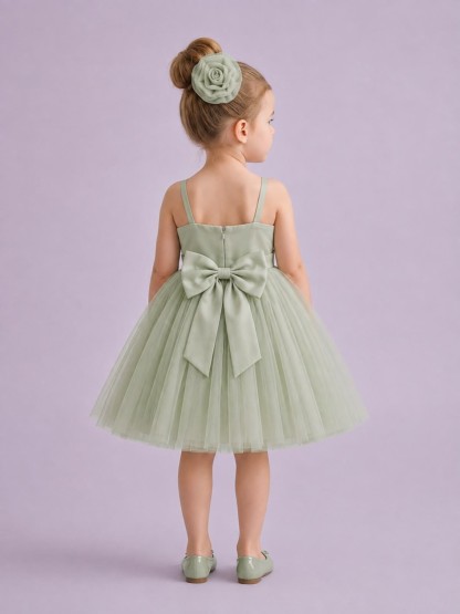 Mesh Rosette Sleeveless Short Dresses - image 10