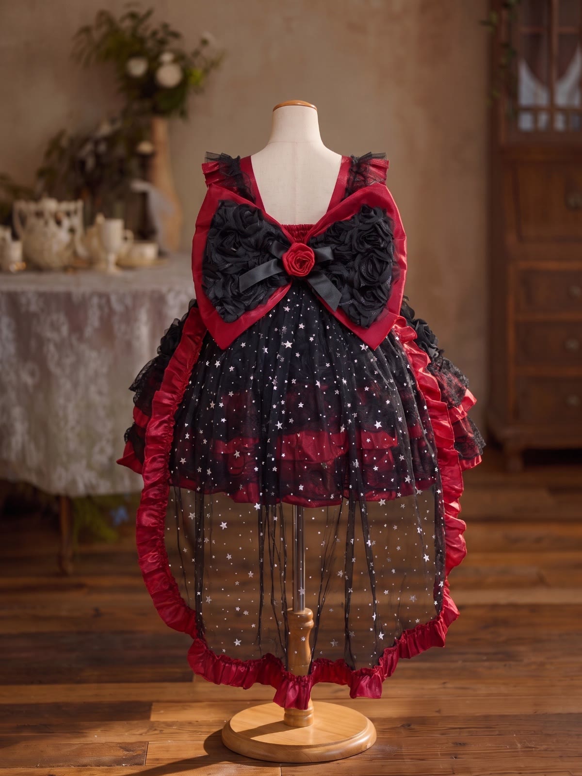 Mesh Rosette Sleeveless Short Dresses - image 7