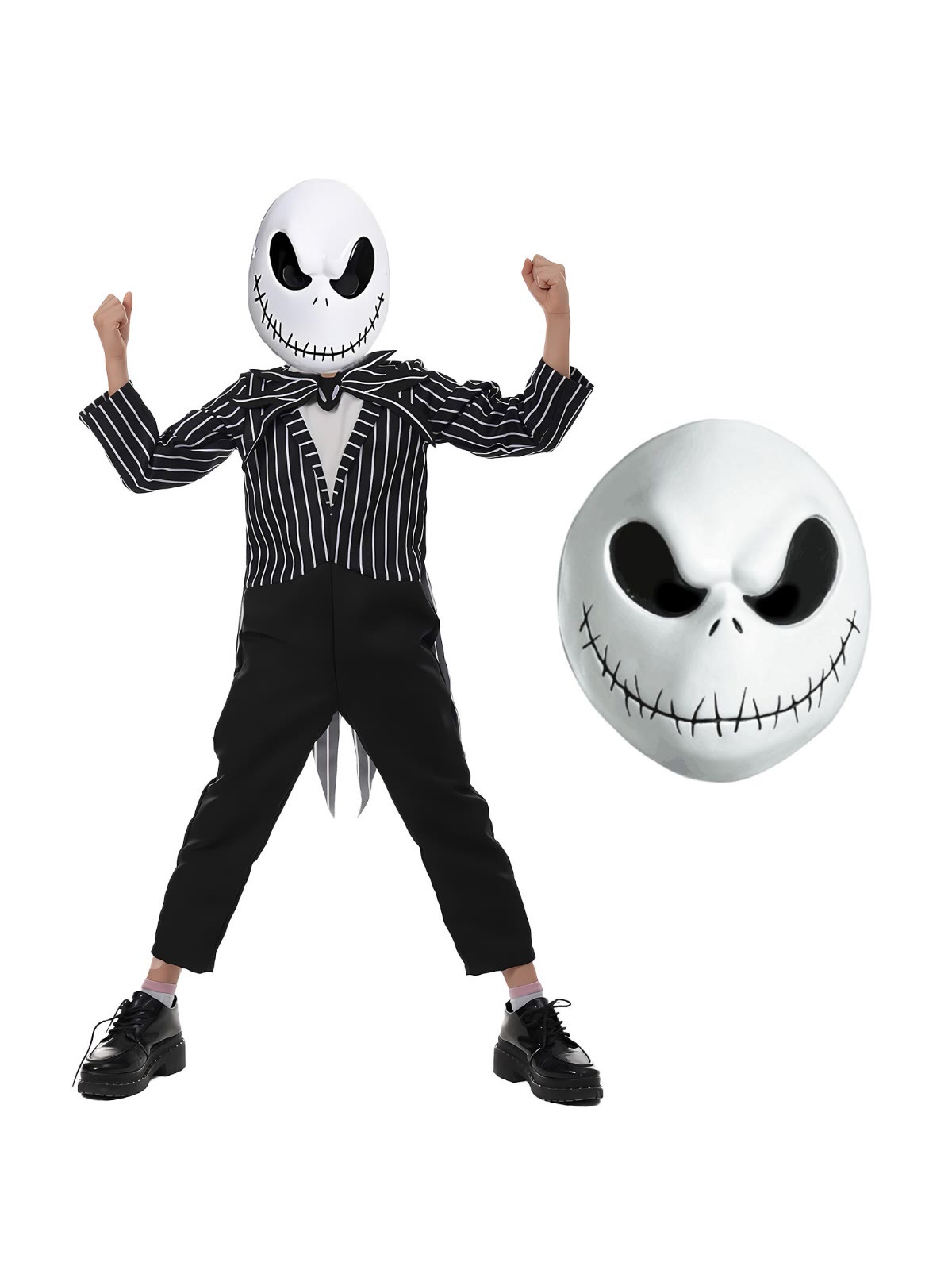 Chemical Fiber Blend Zipper Long Sleeve Long Two-piece Set With Mask - image 5