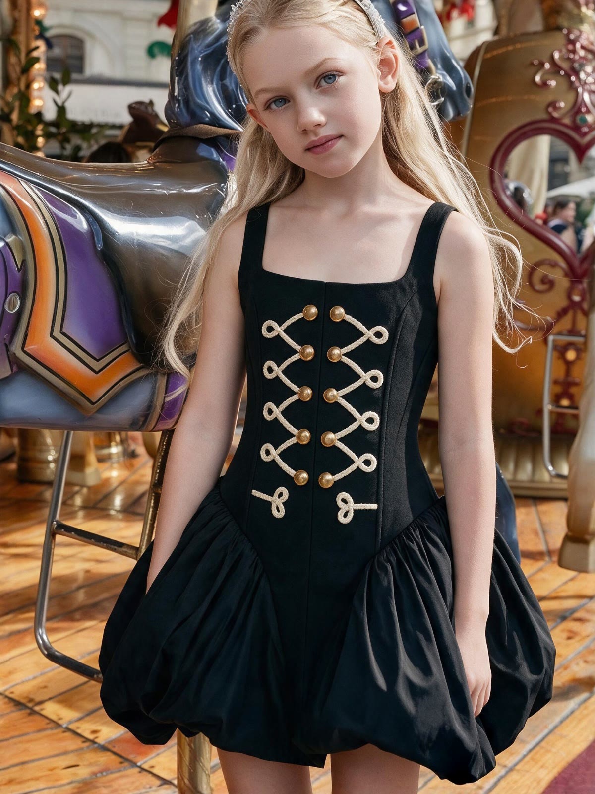 Chemical Fiber Blend Buckle Sleeveless Midi Dresses - image 7