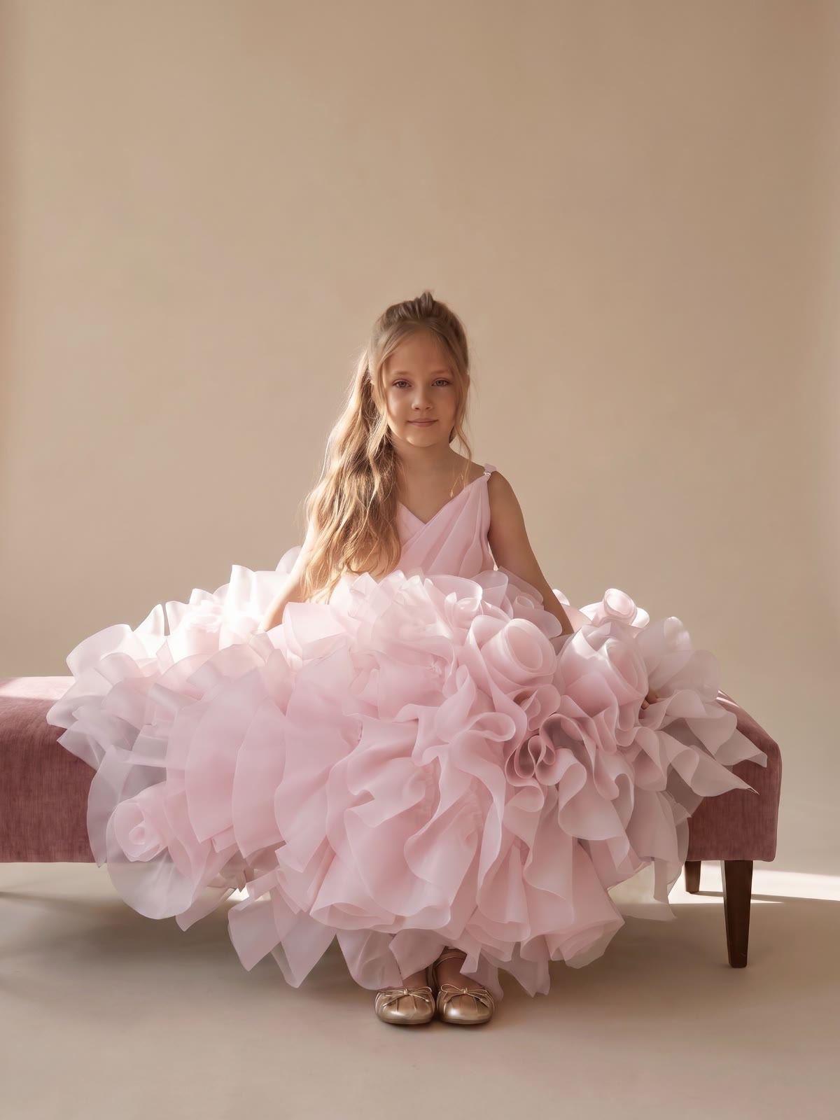 Organza Rosette Sleeveless Maxi Dresses - image 5