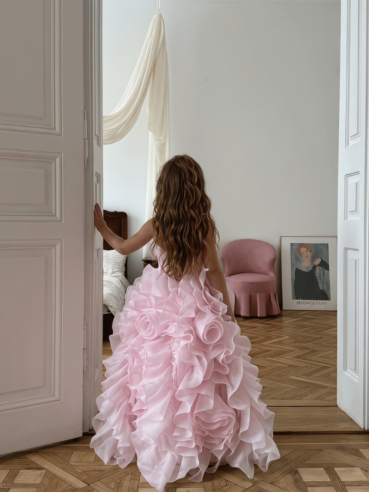Organza Rosette Sleeveless Maxi Dresses - image 7