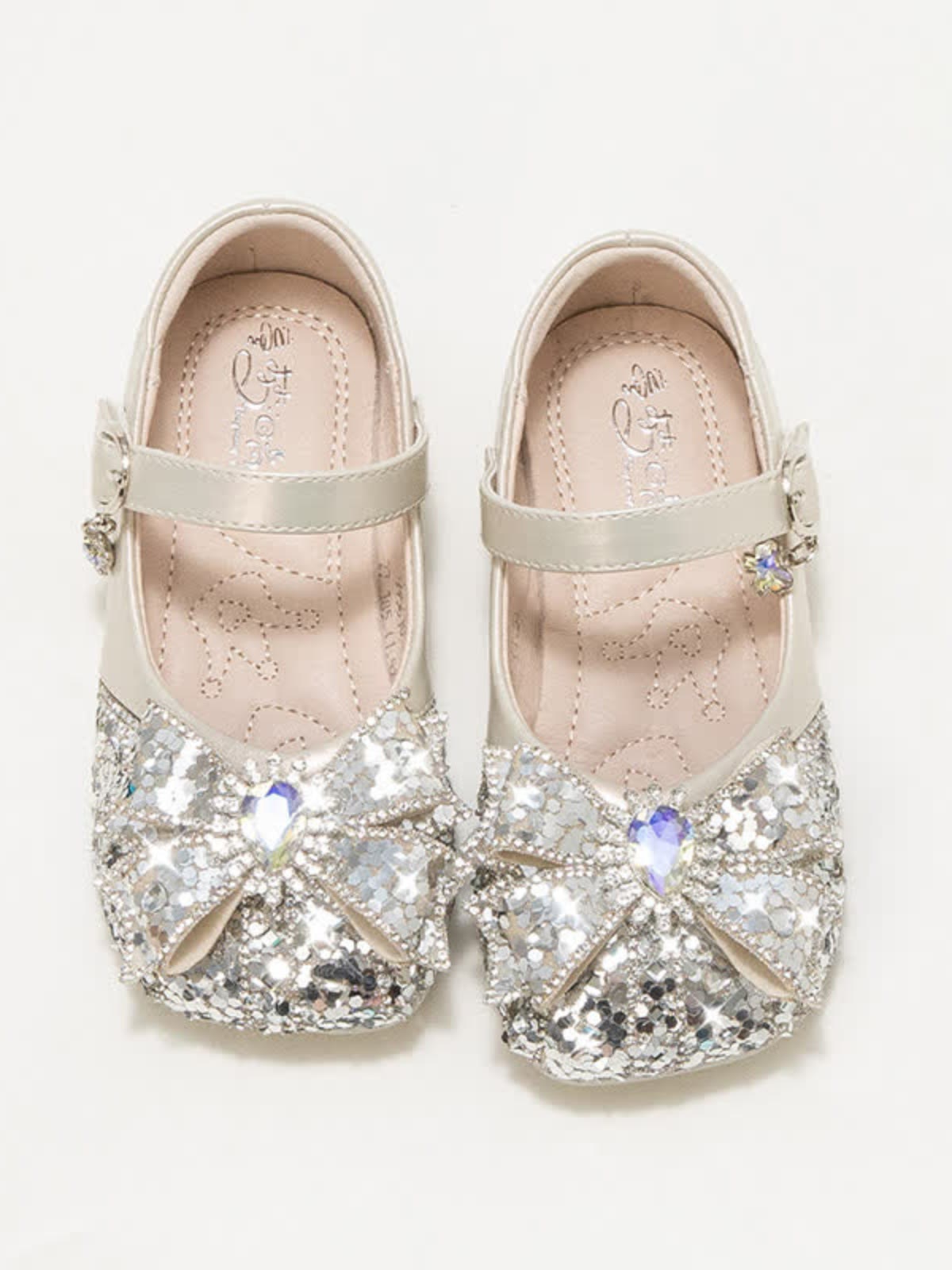 Solid Bow Rhinestones Round Toe Flats  - Beige - US3.5（EUR35） - image 7