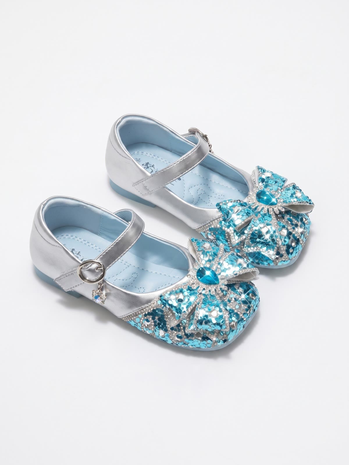 Solid Bow Rhinestones Round Toe Flats  - image 2