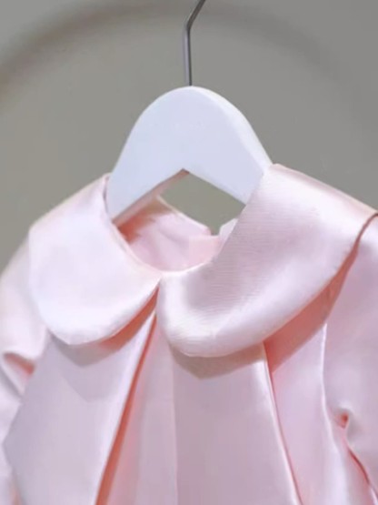 Satin Bow Long sleeve Midi Dresses - image 5