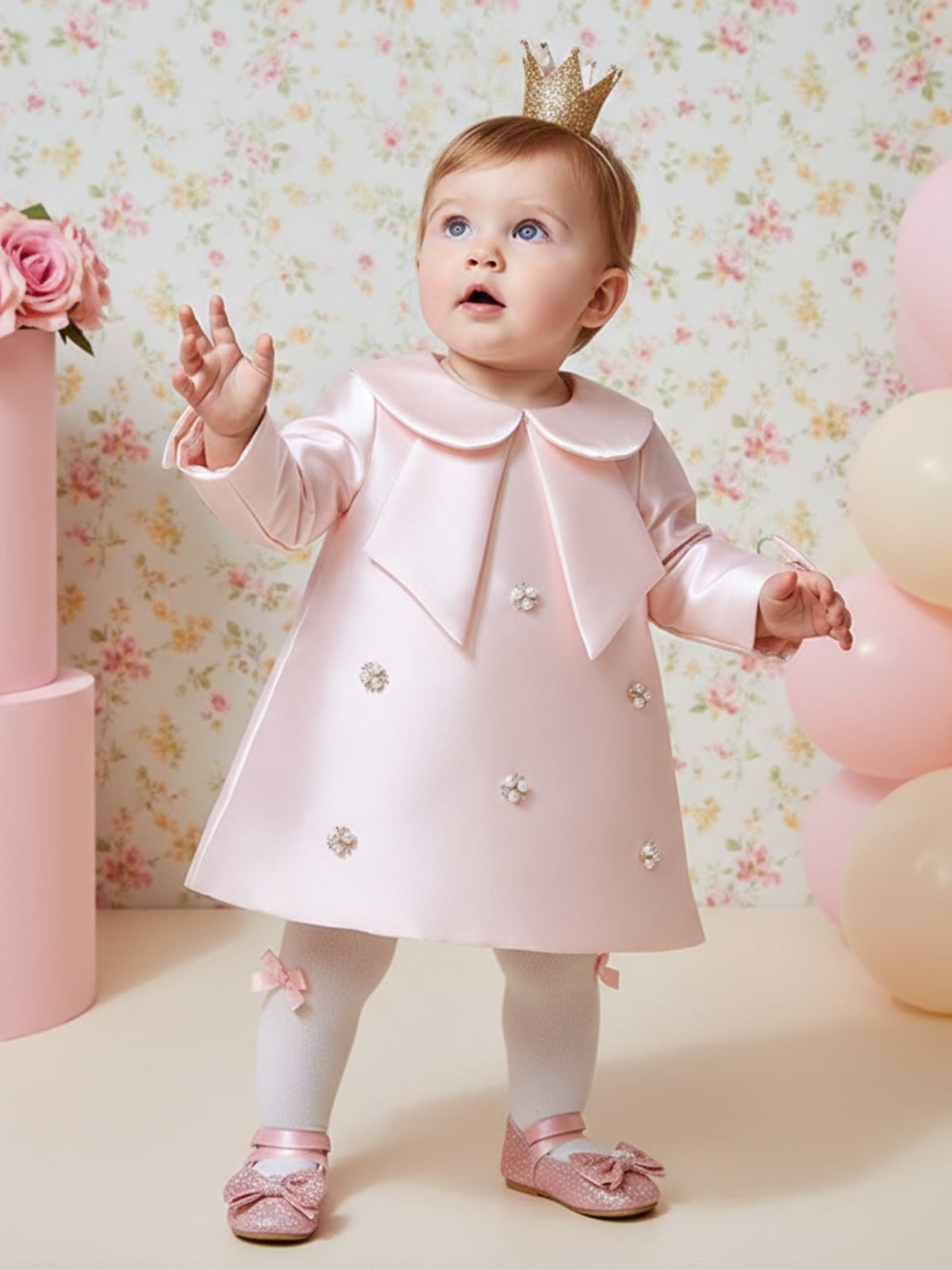 Satin Bow Long sleeve Midi Dresses - image 2