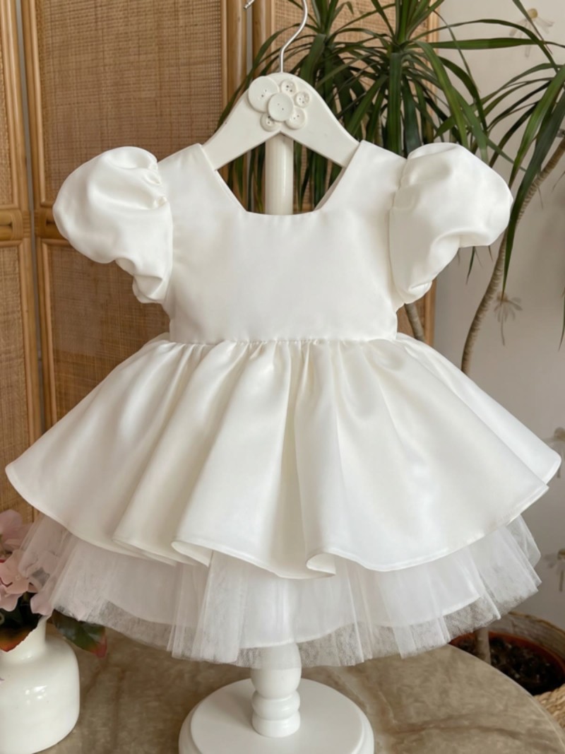 Satin Bow Short Sleeve Midi Dresses - image 2