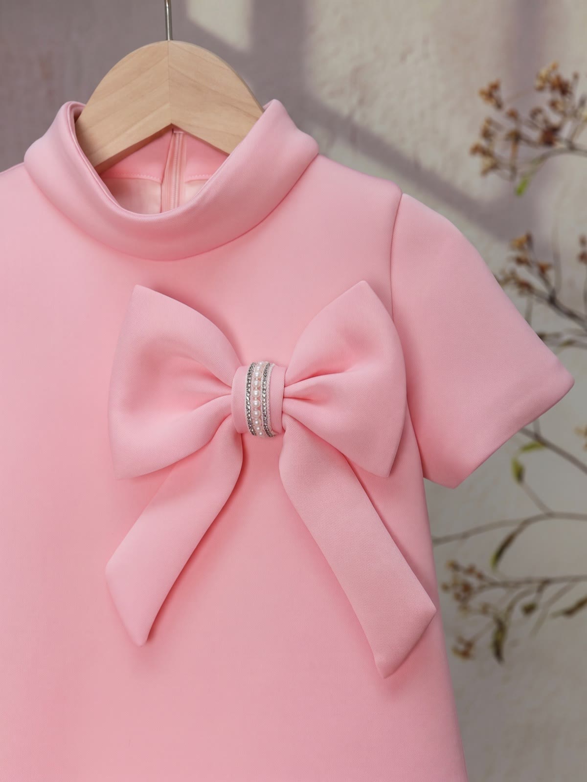 Scuba Knit Rosette Short Sleeve Midi Dresses - image 3