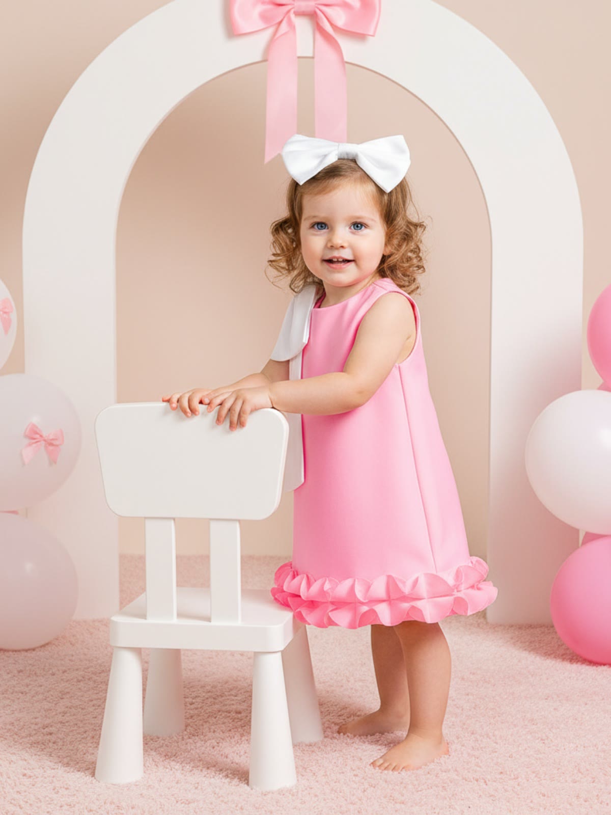 SCUBA KNIT Bow Sleeveless Midi Dresses - image 3