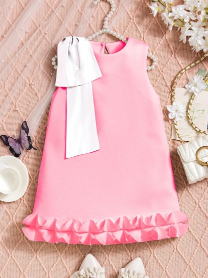 SCUBA KNIT Bow Sleeveless Midi Dresses - image 2