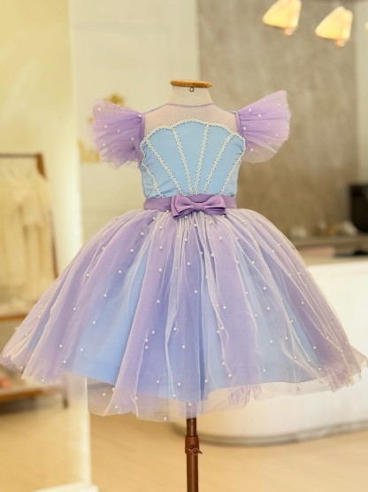 Mesh Bow Cap Sleeve Midi Dresses - image 2