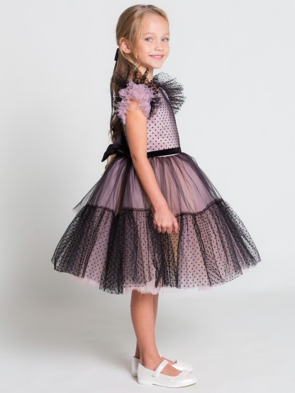 Mesh Bow Cap Sleeve Midi Dresses - image 8