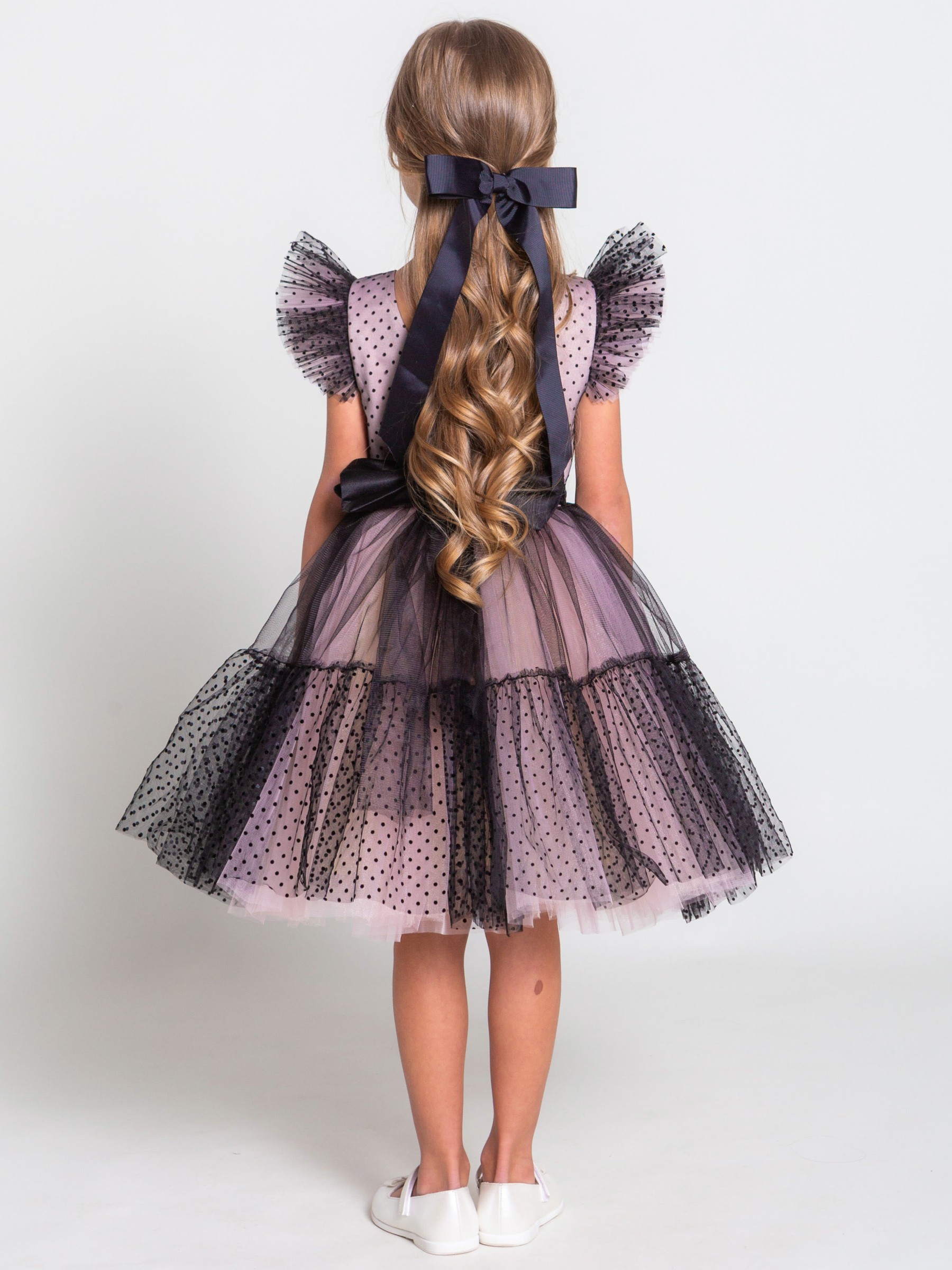 Mesh Bow Cap Sleeve Midi Dresses - image 7