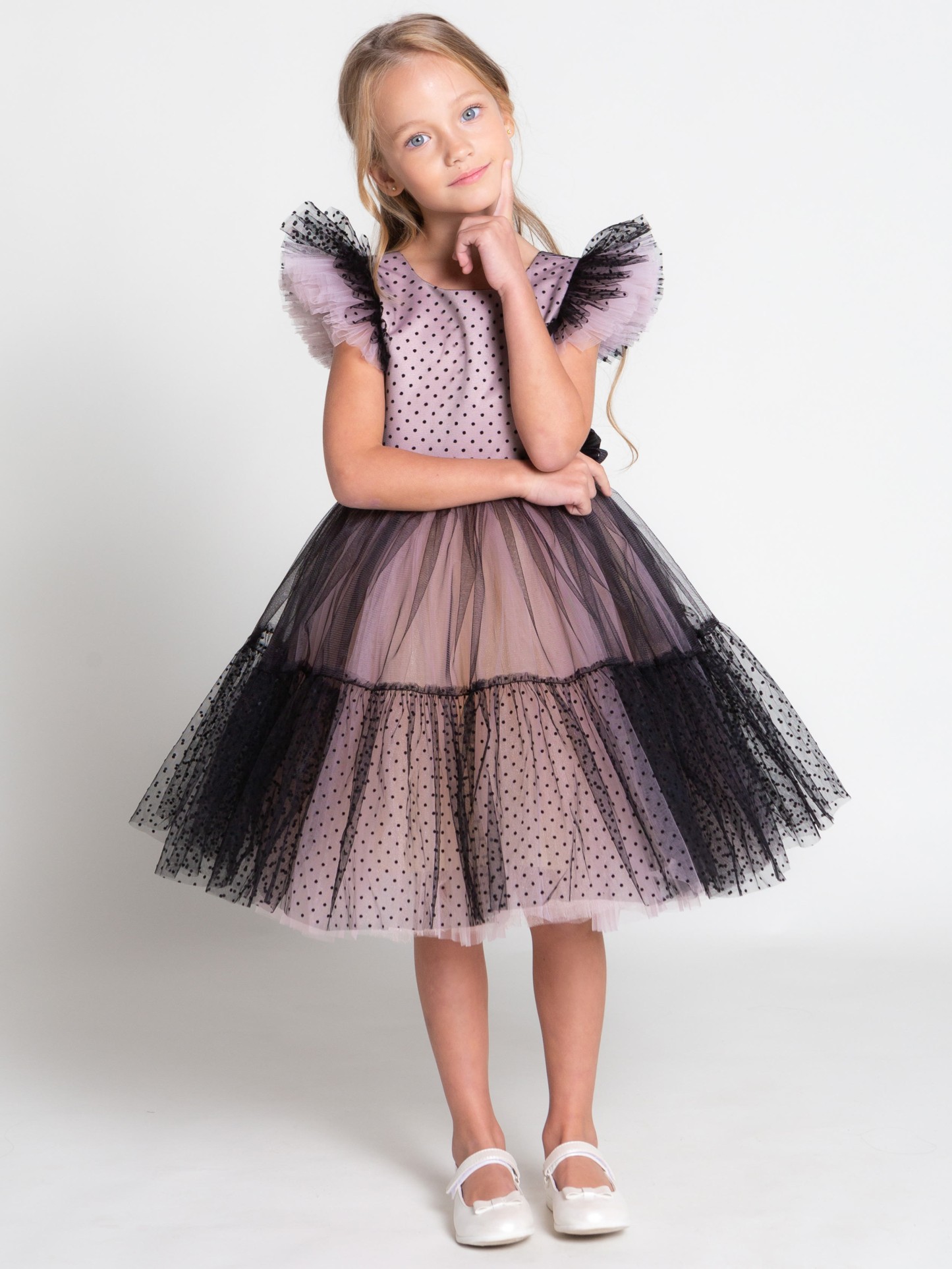 Mesh Bow Cap Sleeve Midi Dresses - image 6