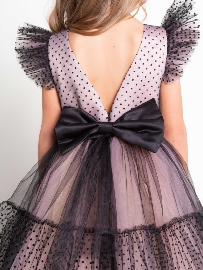 Mesh Bow Cap Sleeve Midi Dresses - image 13