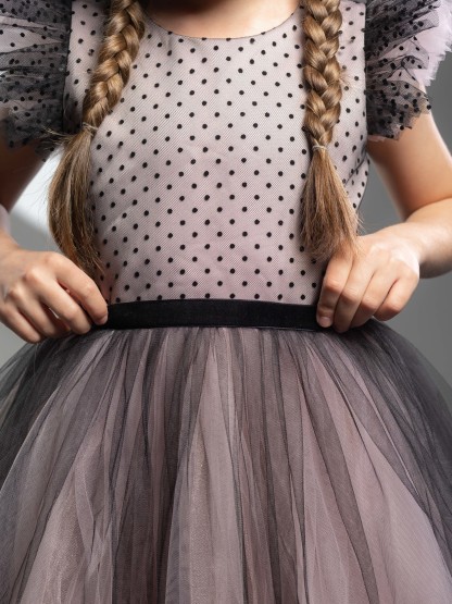 Mesh Bow Cap Sleeve Midi Dresses - image 12