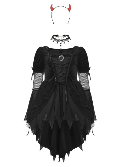 Velvet Lace Edge Short Sleeve Midi Dresses - image 3