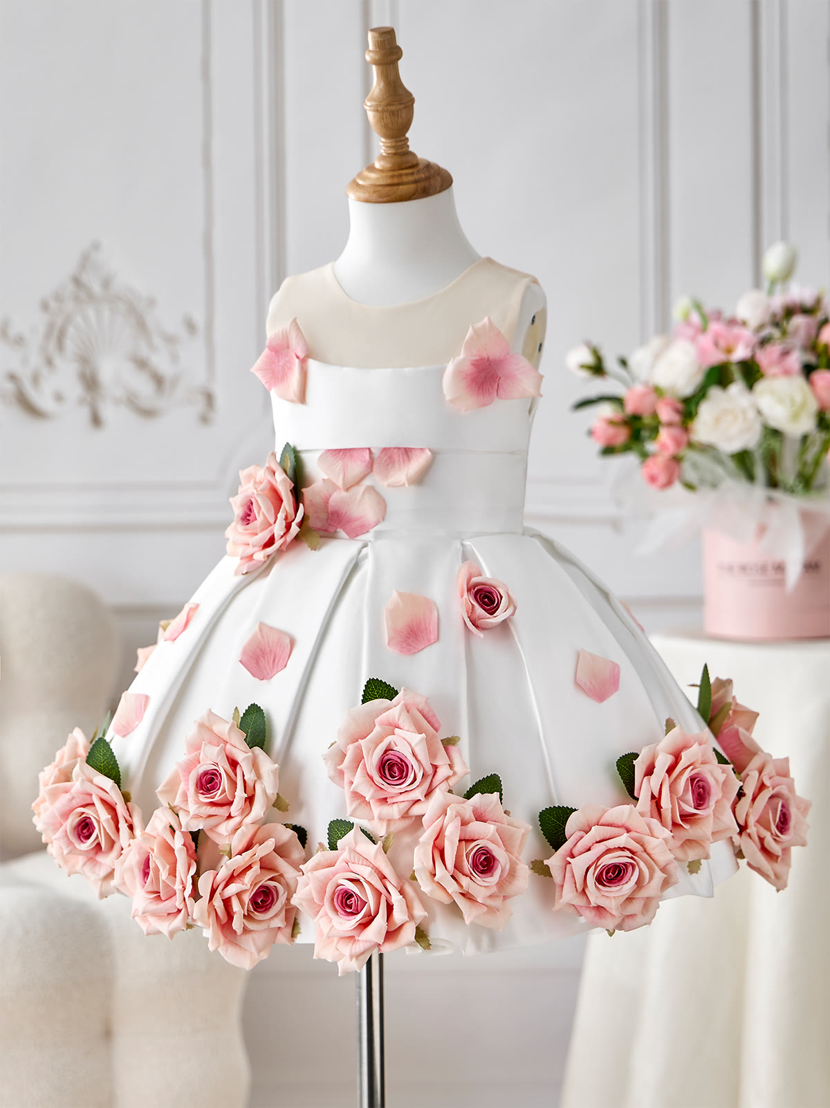 Satin Rosette Sleeveless Midi Dresses - image 2