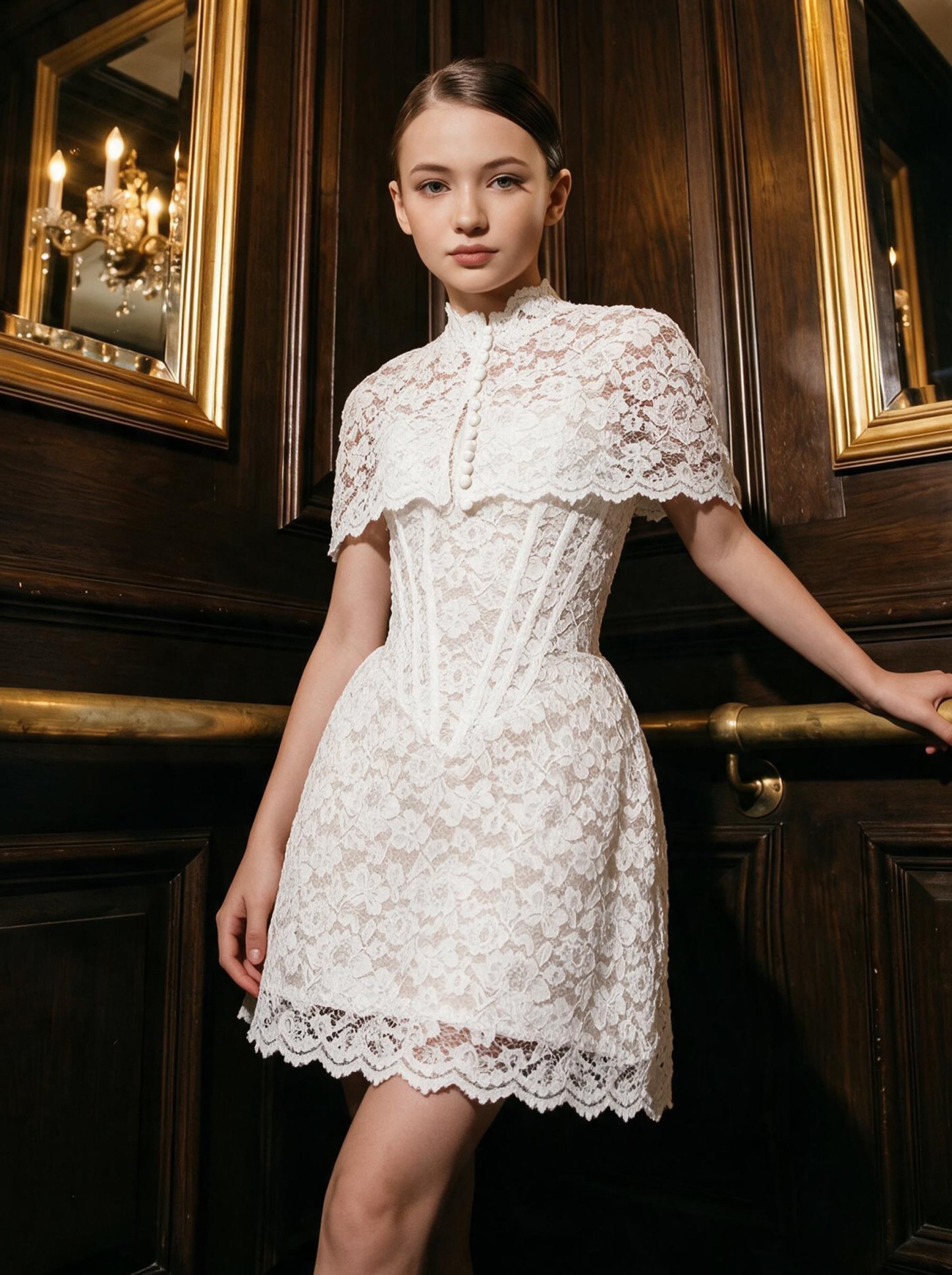 Lace Buckle Sleeveless Short Two-piece Set - image 2