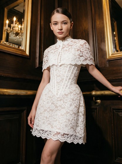 Lace Buckle Sleeveless Short Two-piece Set - image 2