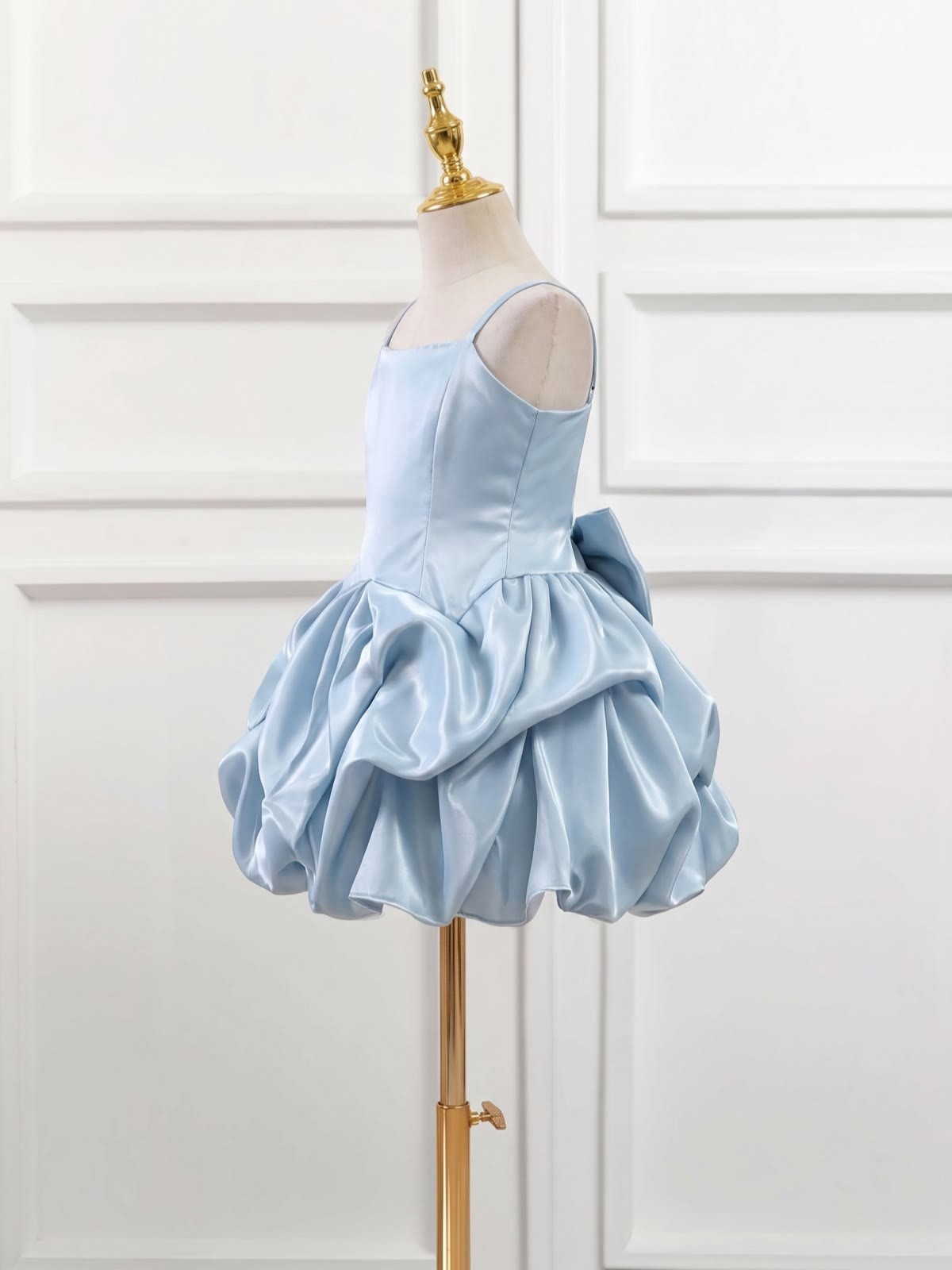 Satin Ruched Sleeveless Short Dresses - image 5