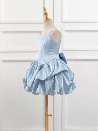 Satin Ruched Sleeveless Short Dresses - image 5