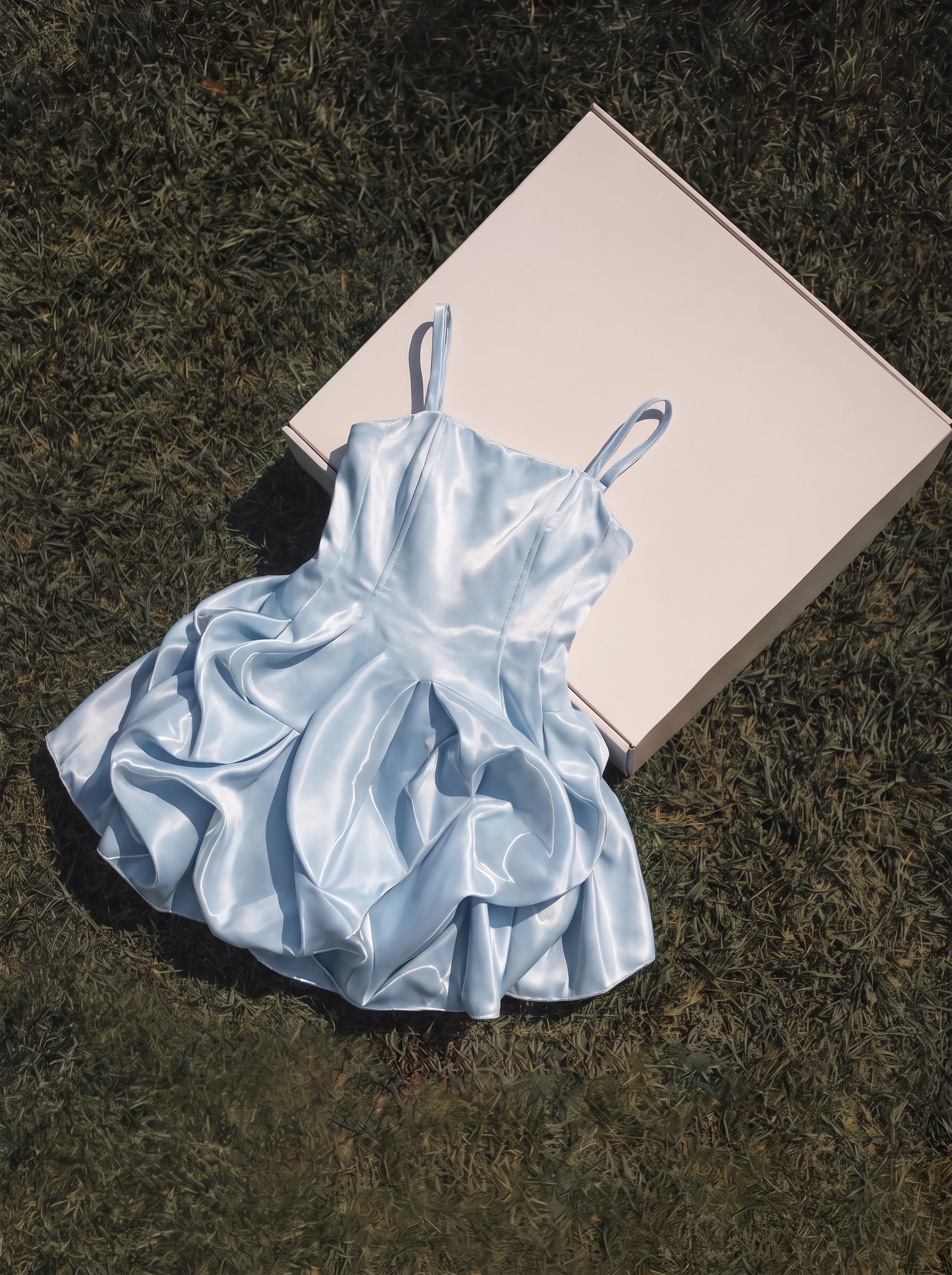 Satin Ruched Sleeveless Short Dresses - image 4