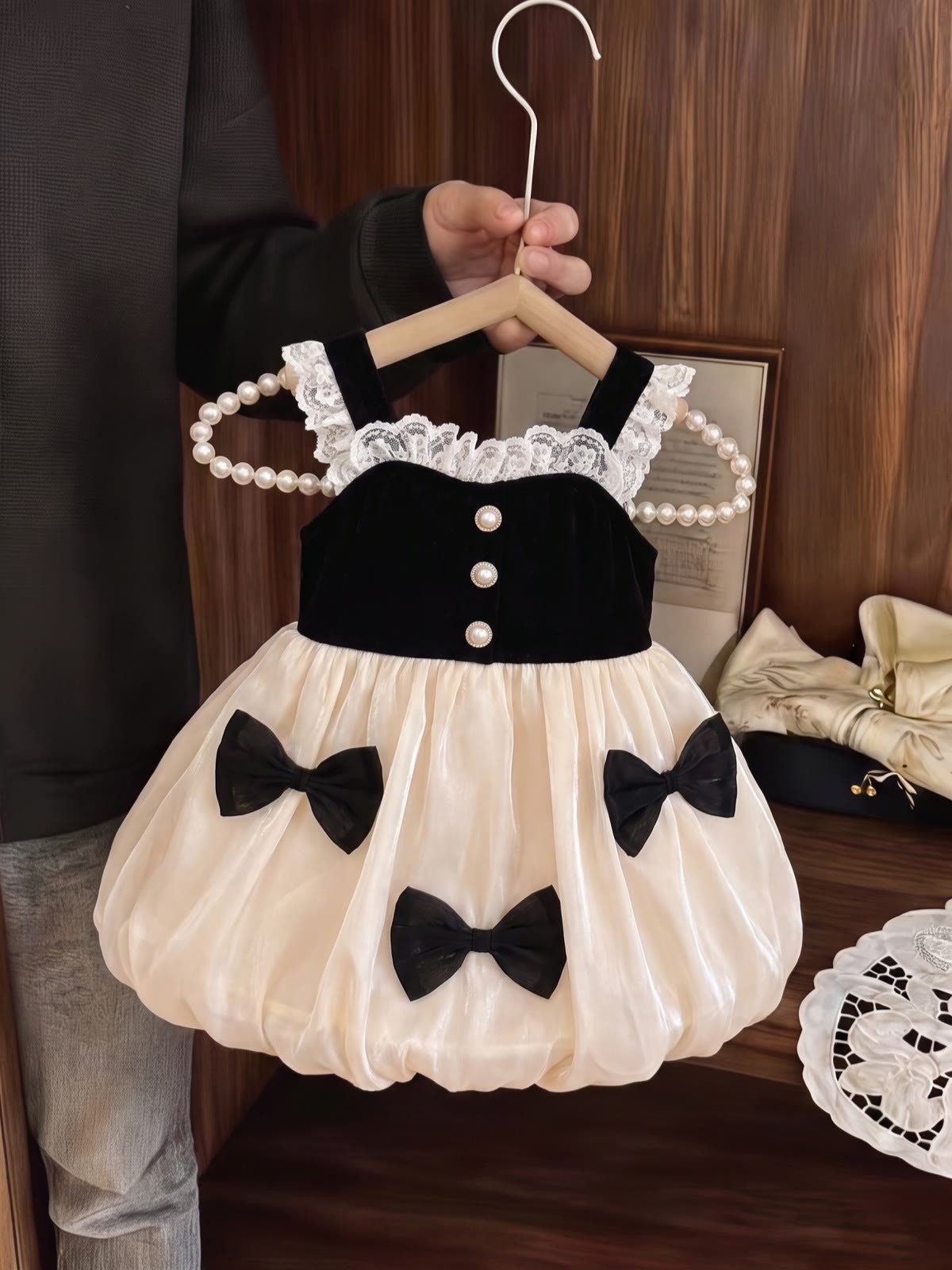 Satin Bow Sleeveless Short Dresses - image 6