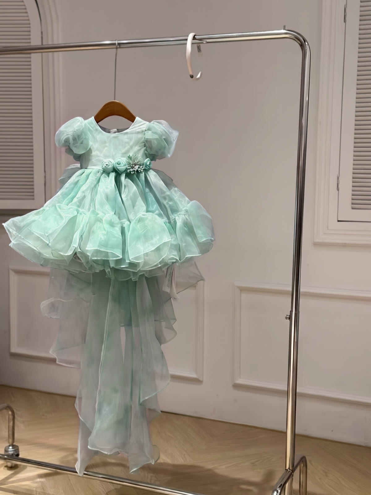 Organza Bow Short Sleeve Short Dresses - image 2