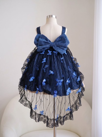 Chemical Fiber Blend Bow Sleeveless Short Dresses - image 3