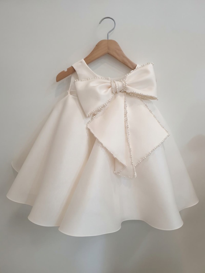 Satin Bow Sleeveless Short Dresses - image 2