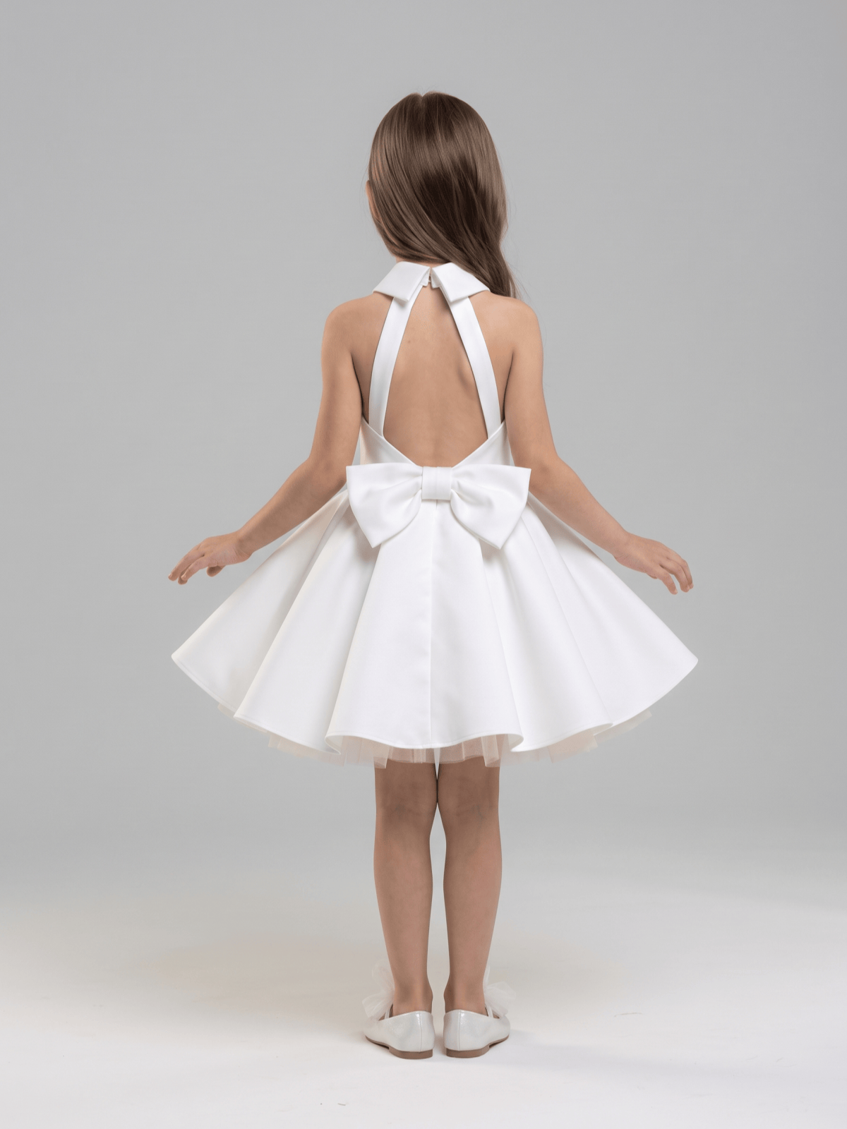 Satin Bow Sleeveless Short Dresses - image 3
